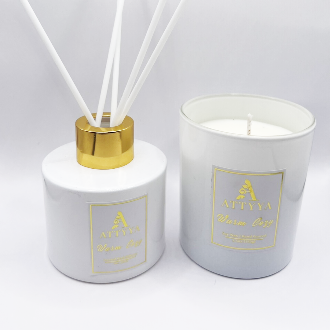 COZY WARM SOY WAX CANDLE + REED DIFFUER GIFT BOX